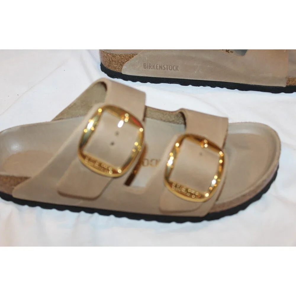 Birkenstock Arizona Big Buckle Leather Narrow Fit Sandals EU 39 Tobacco Brown